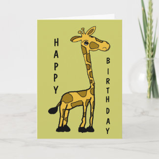 BA - Schattigee Grappige Giraffe Verjaardag Kaart