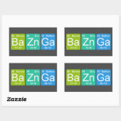 Ba Zn Ga ! Stickers Éléments de tableau périodique (Feuille)