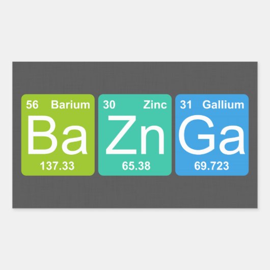 Ba Zn Ga ! Stickers Éléments de tableau périodique (Devant)