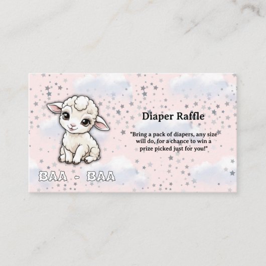 Baa-baa A Little Lamb Stars Baby shower Informatiekaartje (Voorkant)