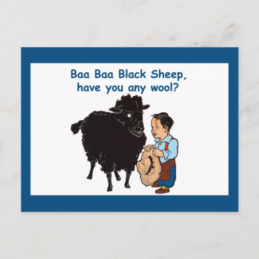 Baa Baa Black Sheep Briefkaart (Voorkant)