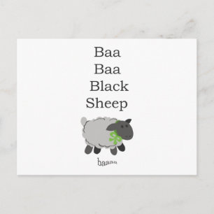 Baa Baa Black Sheep Briefkaart