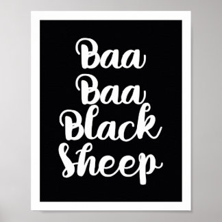 Baa Baa Black Sheep Color Block Poster
