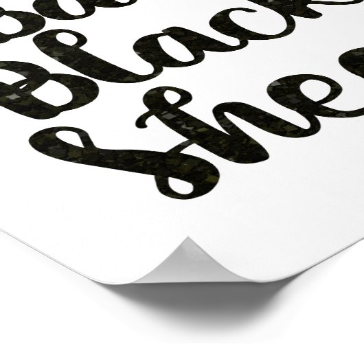 Baa Baa Black Sheep Glitter Poster (Hoek)