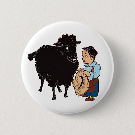 Baa Baa Black Sheep Ronde Button 5,7 Cm (Voorkant)