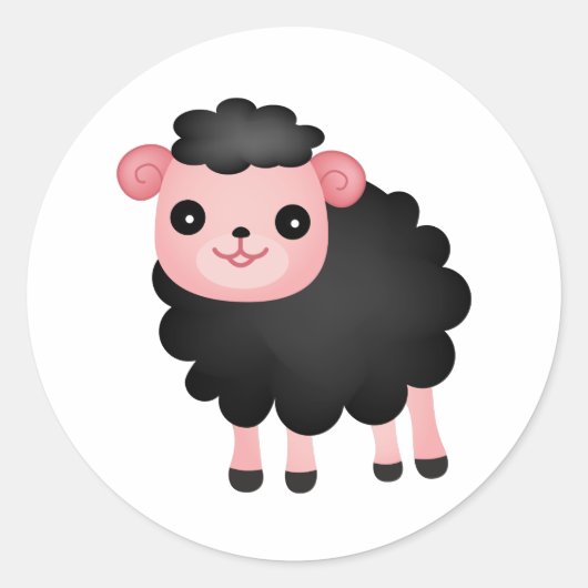 Baa Baa Black Sheep Ronde Sticker (Voorkant)