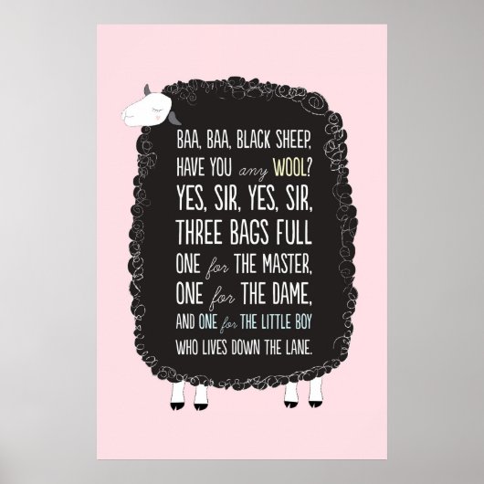 Baa Baa Black Ship Nursery Rhyme Poster (Voorkant)