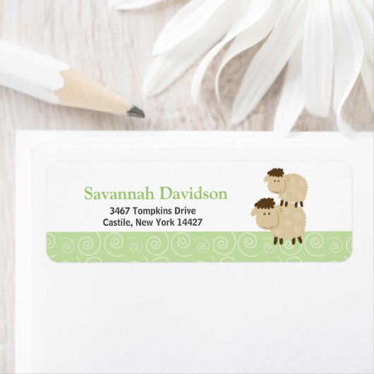 Baa Baa Sheep (Groene) Aangepaste Adresetiketten ( Etiket (Insitu)