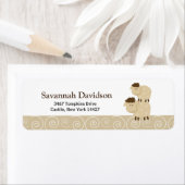 Baa Baa Sheep (Tan) Étiquettes de adresse sur mesu (En situation)