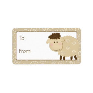 Baa Baa Sheep Tan Swirl Gift Label Label