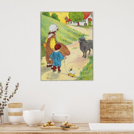 Baa, baa, zwarte schapen, heb je wol? poster (Keuken)