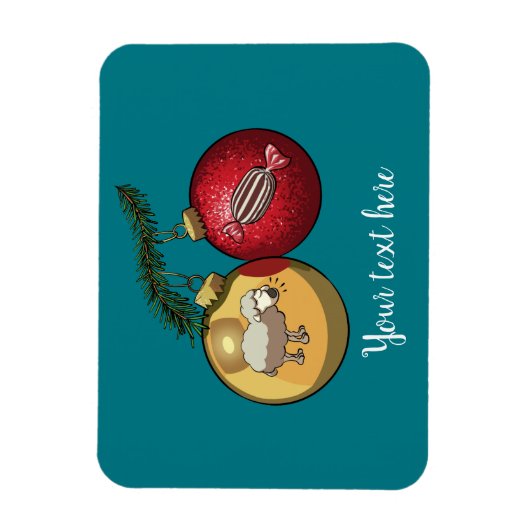 Baa Humbug Baubles kerstmis en Snoep Cartoon Magneet (Verticaal)