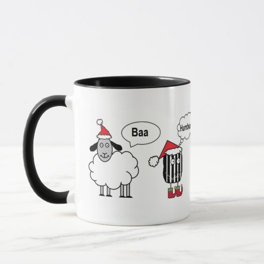 Baa Humbug Funny Festive Cartoon Mok (Links)