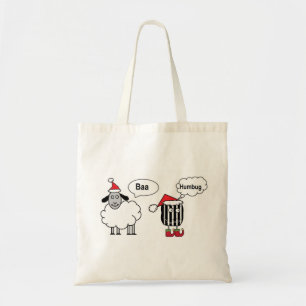 Baa Humbug Grappige Kerst Schaap Cartoon Tote Bag