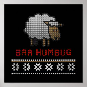 Baa Humbug kerstmis Poster