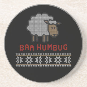 Baa Humbug kerstmis Zandsteen Onderzetter