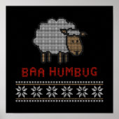Baa Humbug Kerstschaap Poster (Voorkant)