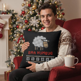 Baa Humbug Schaap - Grappige Scrooge Puns Kerstmis Kussen