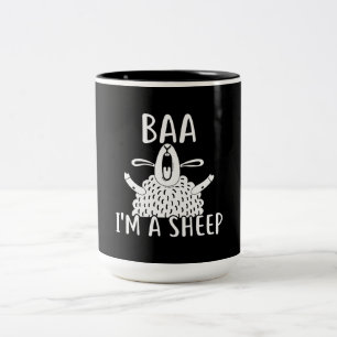Baa I'm a Sheep Cadeau van schapenhouders Tweekleurige Koffiemok