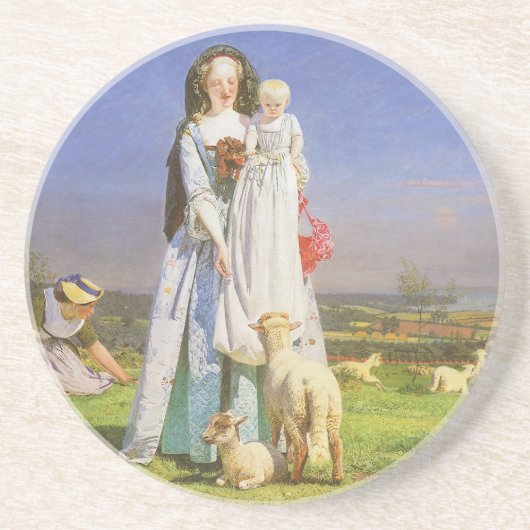 Baa-lammeren van Ford Madox Brown Zandsteen Onderzetter (Voorkant)