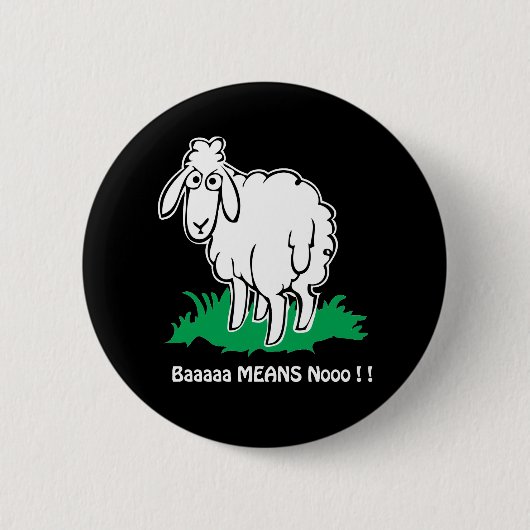 Baa-Means-No Ronde Button 5,7 Cm (Voorkant)