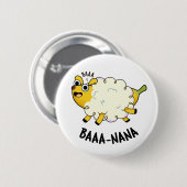 Baa-nana Funny Banana Pun Ronde Button 5,7 Cm (Voorkant /achterkant)