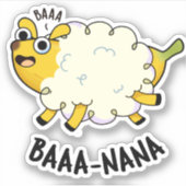 Baa-nana Funny Banana Pun Sticker (Voorkant)