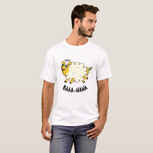 Baa-nana Funny Banana Pun T-shirt (Voorkant volledig)
