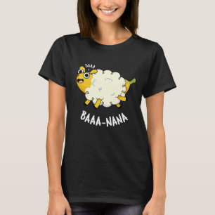 Baa-nana Grappige Banana Puns Donker BG T-shirt