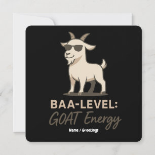 Baa-niveau: GOAT Energie Grappig Koel Geit Punt Kaart