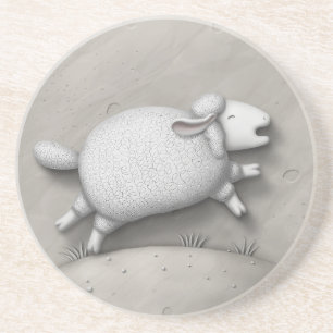 Baa Relief (schapen 2) Zandsteen Onderzetter