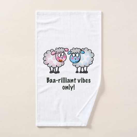 Baa-rilliant - Cute Cartoon Sheep Pair (Serviette à main)