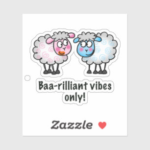 Baa-rilliant - Paar Schattige Tekenfilm Schapen Sticker