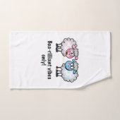 Baa-rilliant - Paire de moutons de dessin animé mi (Serviette à main)