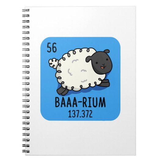 Baa-rium Grappige Schaap Chemie Grappenmakerij Notitieboek (Voorkant)