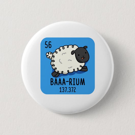 Baa-rium Grappige Schaap Scheikunde Pun Ronde Button 5,7 Cm (Voorkant)