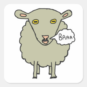 Baa Sheep Vierkante Sticker