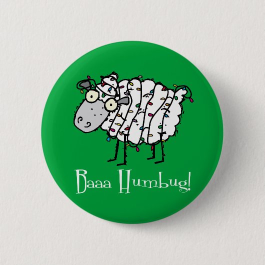Baaa Bah Humbug Funny Kerstmis Ronde Button 5,7 Cm (Voorkant)