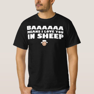 Baaa betekent dat ik van je hou in schapen - grapp t-shirt