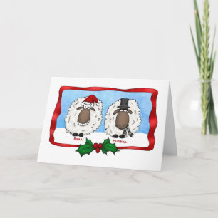 Baaa Humbug Cartoon Sheep-kerstkaart Feestdagen Kaart