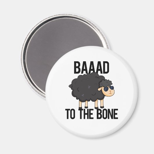 Baaad naar de zwarte schaap van het bot magneet (Voorkant / Achterkant)