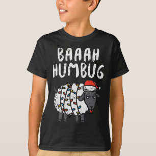Baaah Humbug Schaap Kerst Lichtjes Pret Anti Kerst T-shirt
