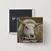 BAAAH. VIERKANTE BUTTON 5,1 CM (Voorkant /achterkant)
