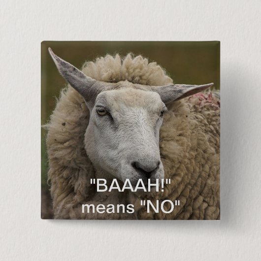 BAAAH. VIERKANTE BUTTON 5,1 CM (Voorkant)