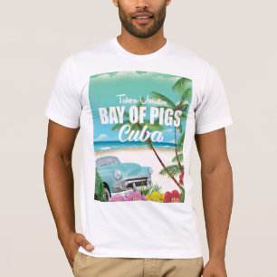 Baai der Varkens, Cuba strand vakantieposter T-shirt