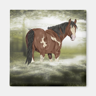 Baai en White Splash Overo Paint Horse Magneet