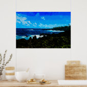Baai op weg naar Hana Maui Abstract Poster (Keuken)
