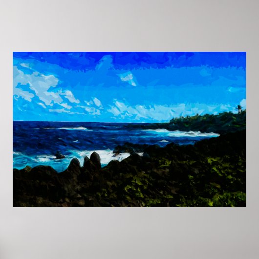 Baai op weg naar Hana Maui Abstract Poster (Voorkant)