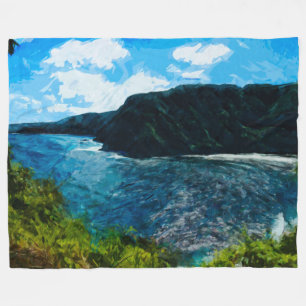 Baai op weg naar Hana Maui Hawaii Abstract Fleece Deken