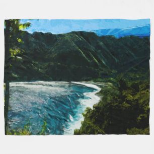 Baai op weg naar Hana Maui Hawaii Abstract Fleece Deken